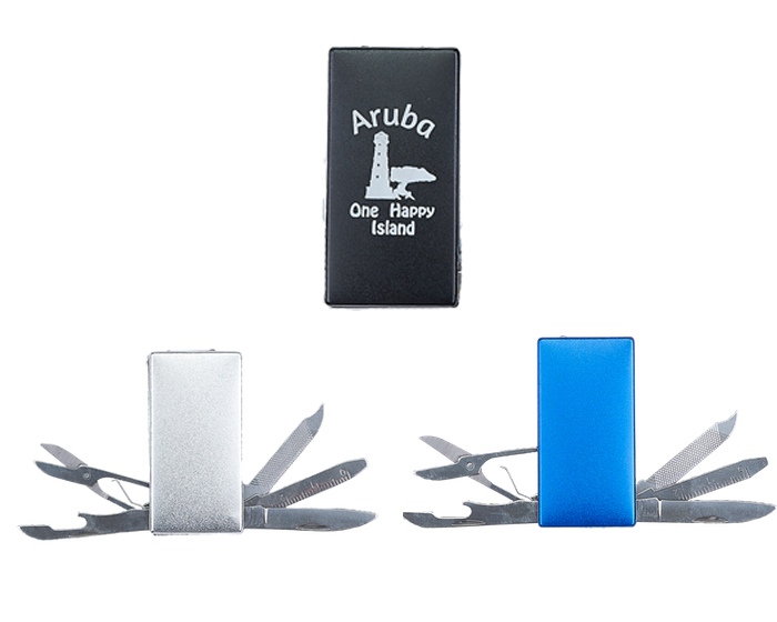 NAVAJA MULTIUSOS DE ACERO INOXIDABLE CON FORMA RECTANGULAR 5 HERRAMIENTAS C460